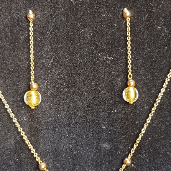 14k Yellow Gold and Murano Venetian Glass Demi Parure - Picture 6 of 14